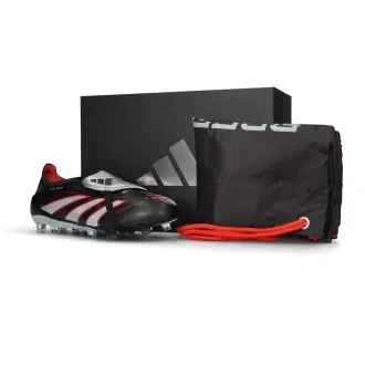 Bota Predator Elite FT FG Leather Core Black-Silver Met-Vivid Red