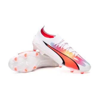 Football Boots Ultra Ultimate FG/AG Puma White-Puma Black-Fire Orchid