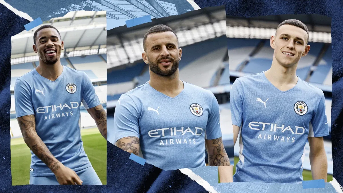 post card Loja online Fútbol Emotion Portugal - Blogs de futebol - A nova camisola principal 21-22 do Manchester City - capa.webp