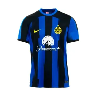 T-Shirt Inter Milan Home Jersey Authentic 2023-2024 Lyon Blue-Black-Vibrant Yellow