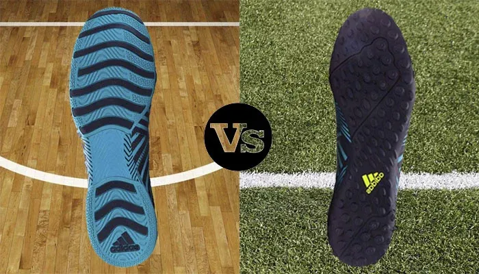 Indoor futsal shoes VS Turf football boots