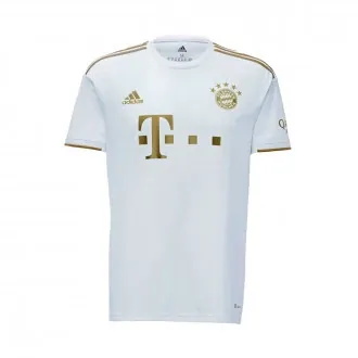 T-Shirt FC Bayern München Away Jersey 2022-2023 White-Dark Football Gold