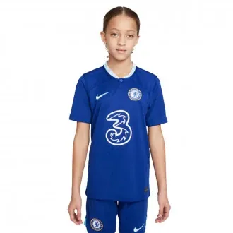 T-Shirt Kids Chelsea FC Home Jersey 2022-2023 Rush Blue-Chlorine Blue