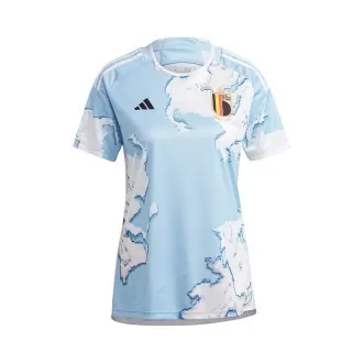 T-Shirt Women Belgium Away Jersey World Cup Qatar 2022 Clear Sky