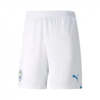 Shorts Manchester City FC Home Kit Shors 2021-2022 Puma White-Team Light Blue