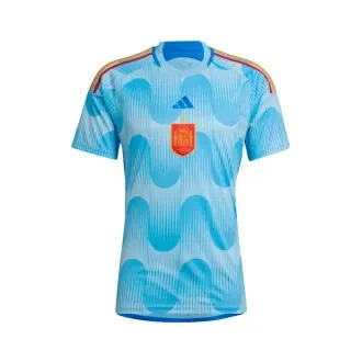 T-Shirt Spain Away Jersey Authentic World Cup Qatar 2022 Glow Blue-Glory Blue