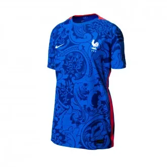 T-Shirt Women Francia Home Jersey Match Euro 2022 Hyper Cobalt-Siren Red