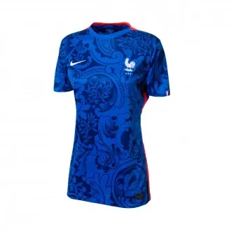 T-Shirt France Home Jersey Stadium Euro 2022 Hyper Cobalt-Siren Red