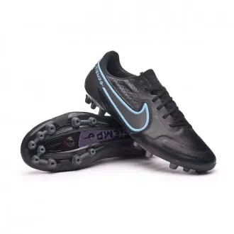 Football Boots Tiempo Legend 9 Elite AG-Pro Black-Iron Grey-University Blue