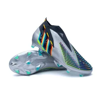 Football Boots Predator Edge + FG Silver Metalic-Carbon