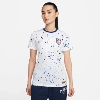 Camiseta Estados Unidos Primera Equipación Stadium Mundial Femenino 2023 Mujer White-Loyal Blue-Metallic Gold