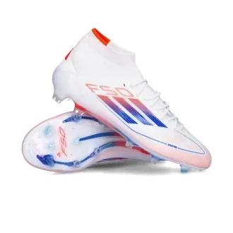 Football Boots Women F50 Elite Mid FG White-Lucid Blue-Solar Red