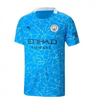 T-Shirt Manchester City FC Home kit 2020-2021 Kids Team Light Blue-Peacoat