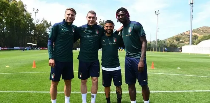Which boot is most commonly used by the Italian national team players?