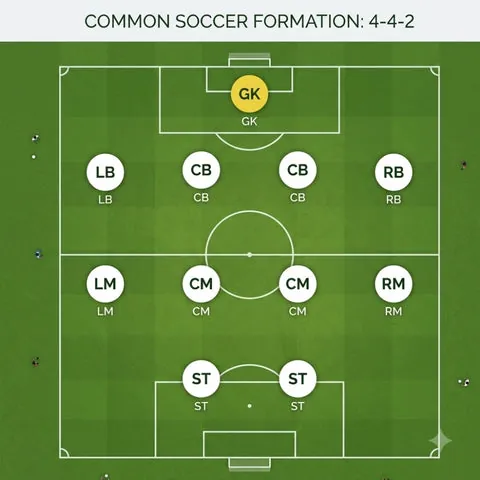 common soccer formation 4-4-2
